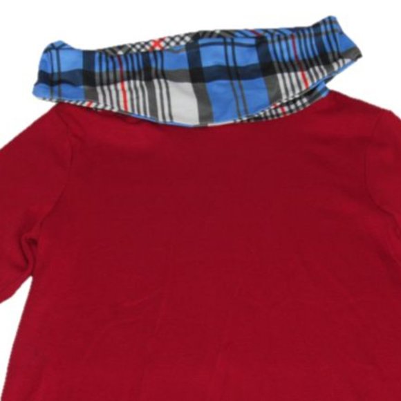 Women's Loose Neck Dress With Patch Elbow Sleeves - Picture 2 of 5